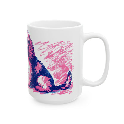 Cocker Spaniel ceramic coffee mug, 11oz and 15oz retro print style cocker gift - view 17