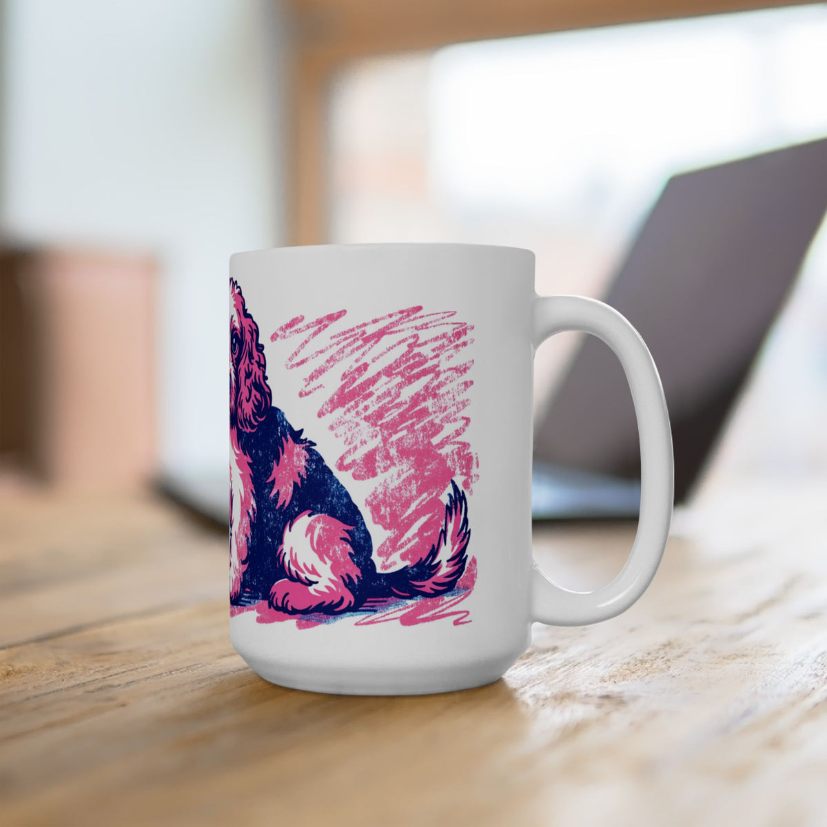 Cocker Spaniel ceramic coffee mug, 11oz and 15oz retro print style cocker gift - view 18