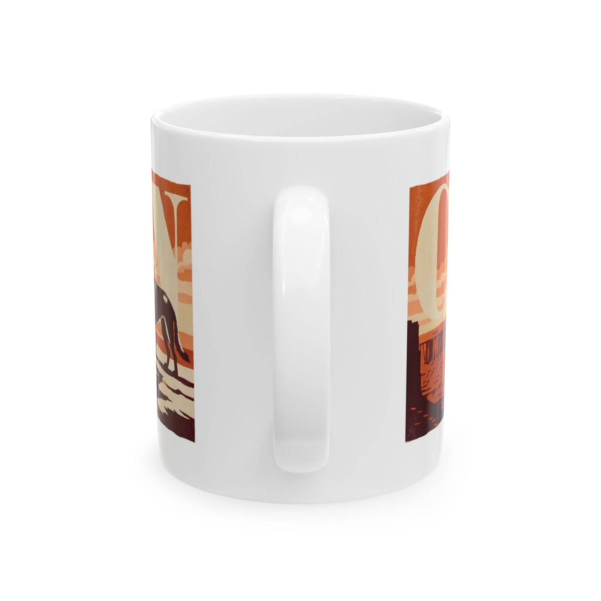 German Shepherd ceramic coffee mug, 11oz and 15oz retro travel poster GSD gift - view 4