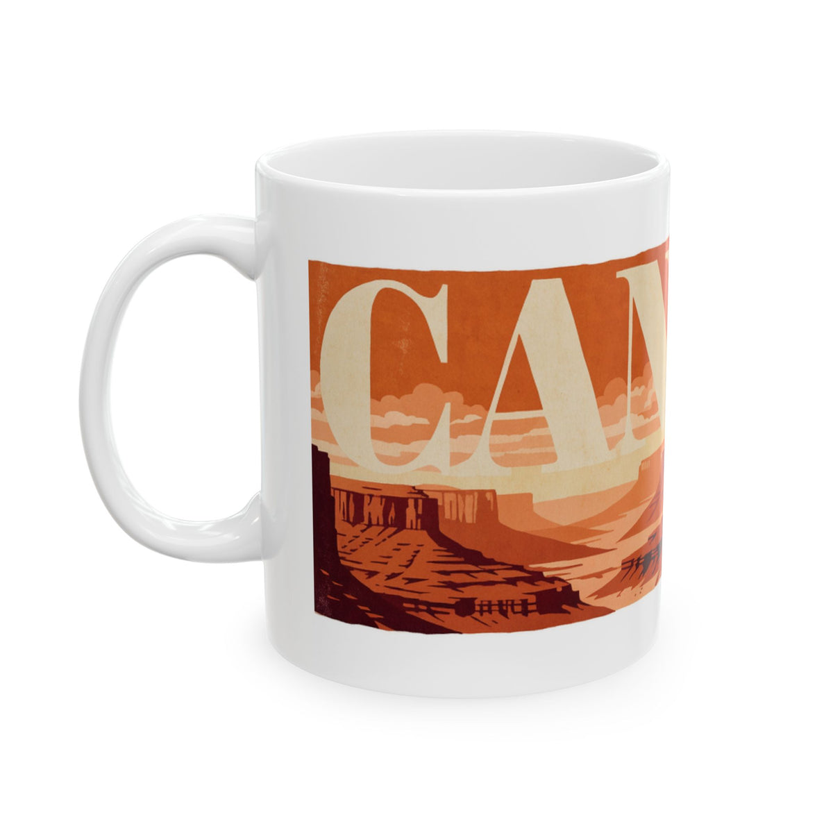 German Shepherd ceramic coffee mug, 11oz and 15oz retro travel poster GSD gift - view 5
