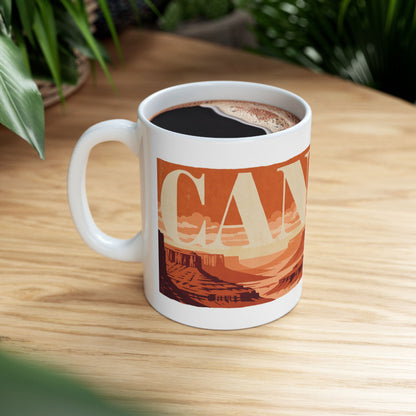 German Shepherd ceramic coffee mug, 11oz and 15oz retro travel poster GSD gift - view 11