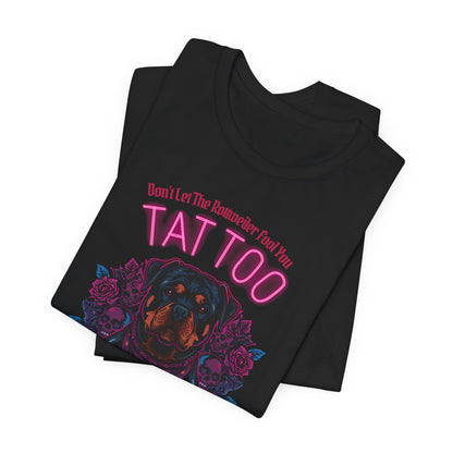 Rottweiler Biker Ink Shop t-shirt in dark grey heather, back view