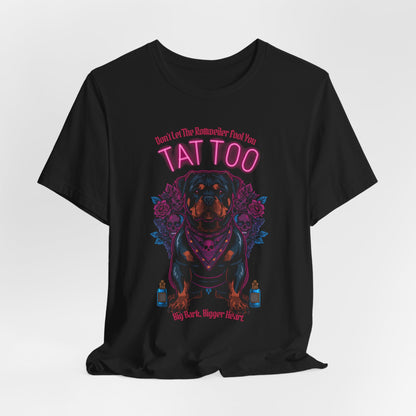 Rottweiler Biker Ink Shop t-shirt in dark grey heather, side view