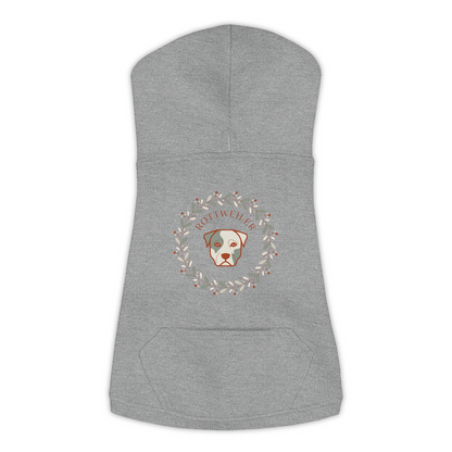 Rottweiler dog hoodie in Granite Heather — boho-inspired print on cosy fleece pullover, size 2XL