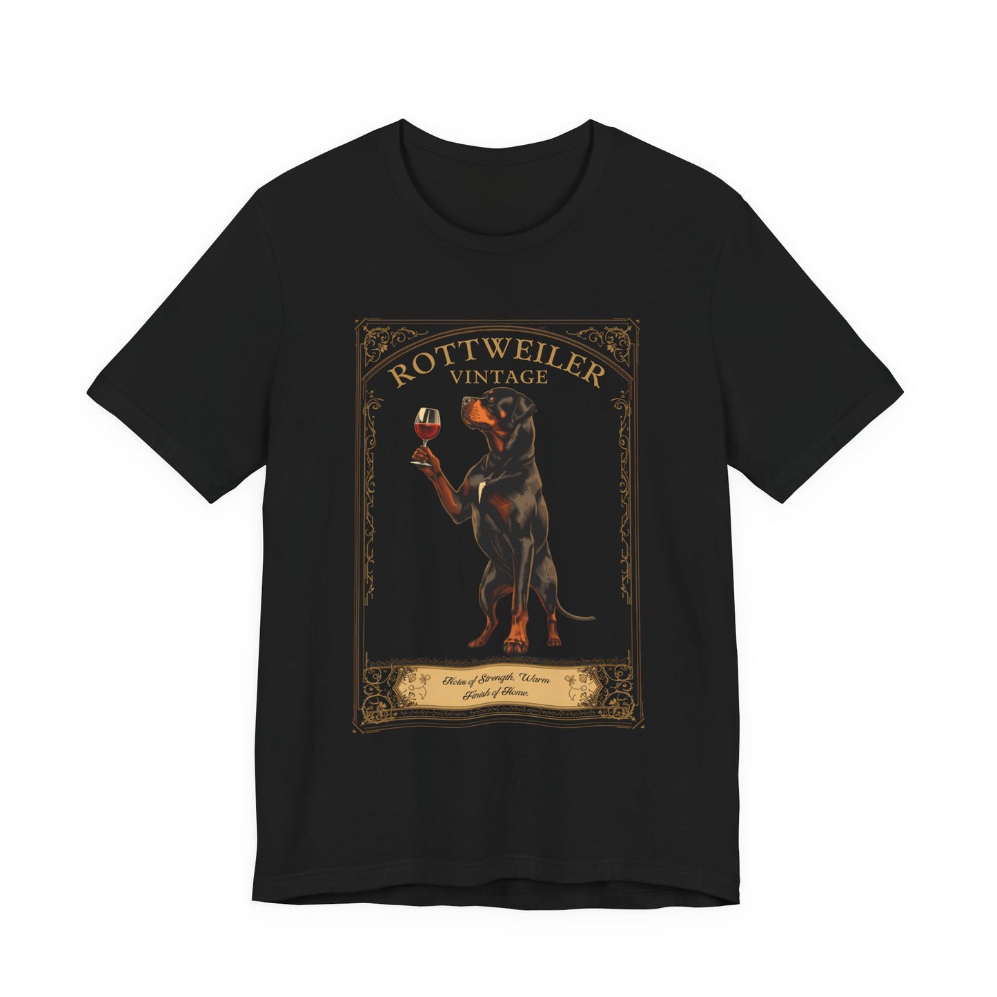 Rottweiler Breed Sommelier t-shirt back view in dark grey heather