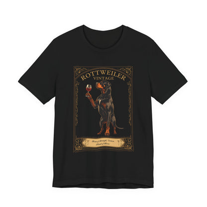 Rottweiler Breed Sommelier t-shirt back view in dark grey heather
