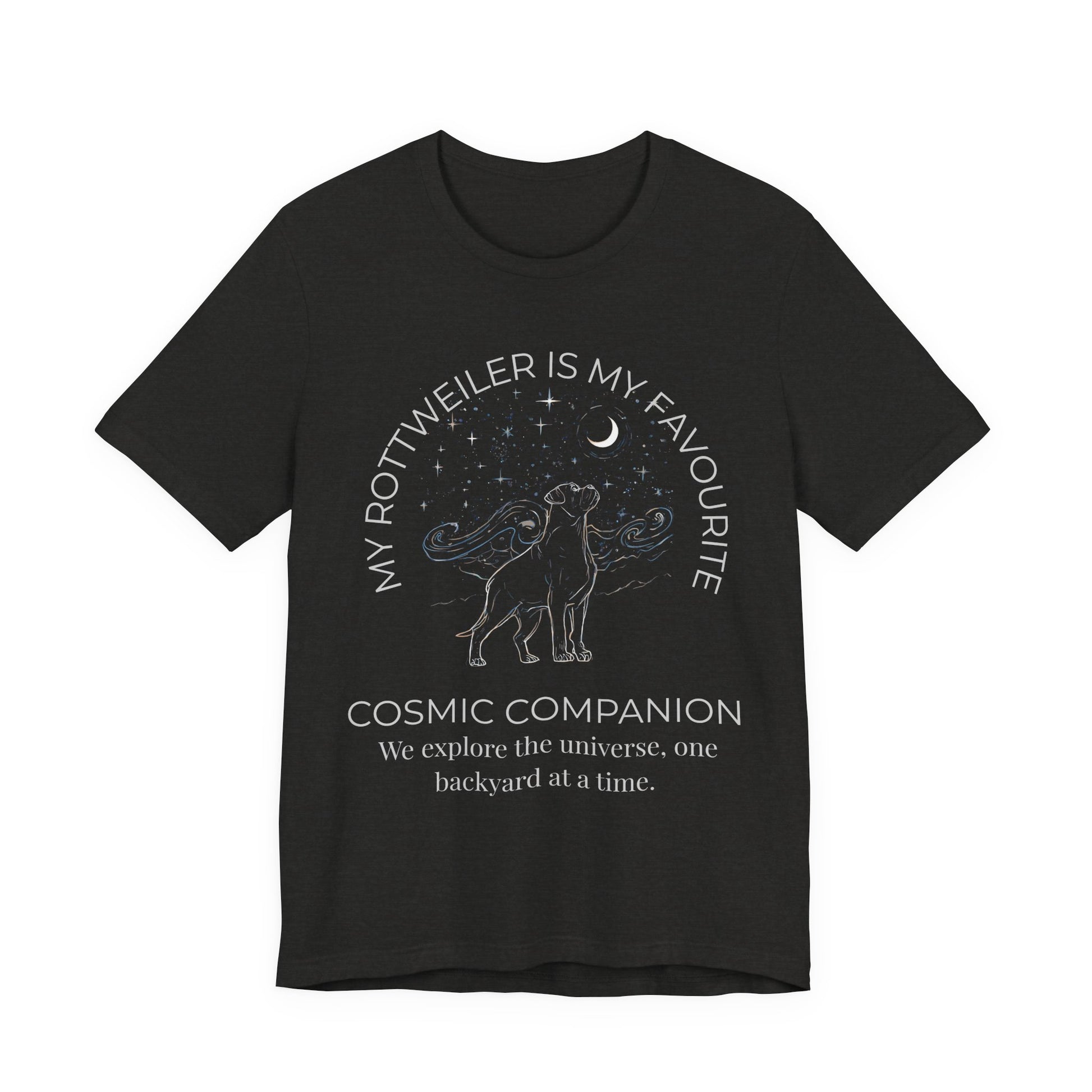 Rottweiler Cosmic Companion T-Shirt gift idea for dog lovers