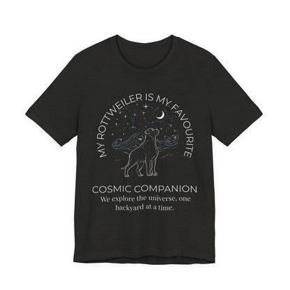Rottweiler Cosmic Companion T-Shirt gift idea for dog lovers