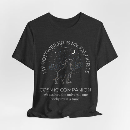 Rottweiler Cosmic Companion T-Shirt stargazing dog tee