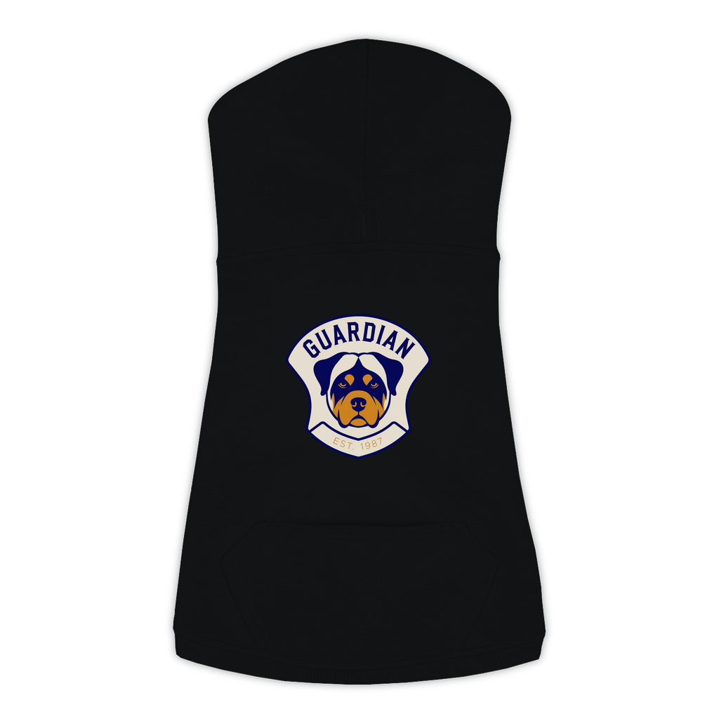 Rottweiler Hoodie — Guardian Patch design in Black, view 2