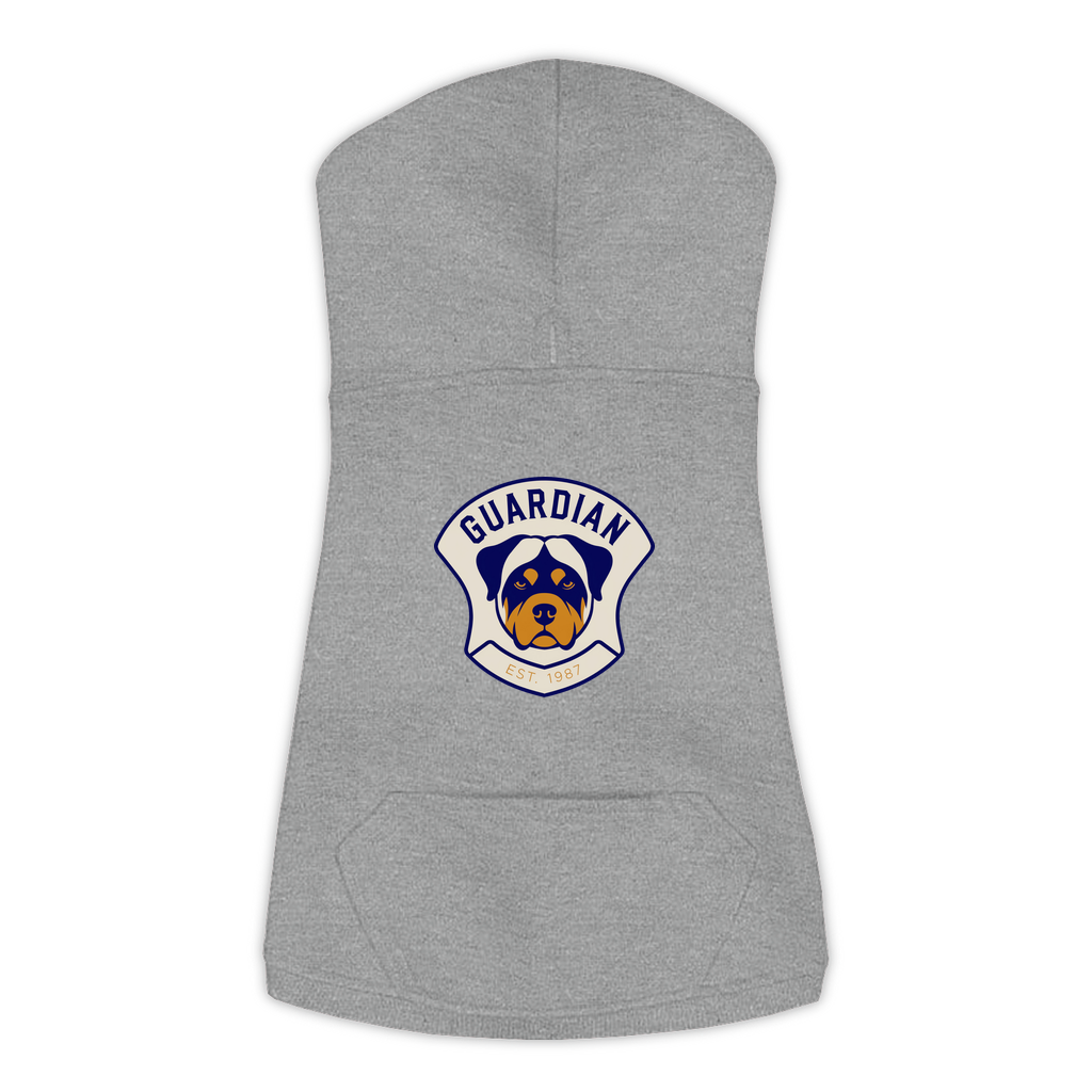 Rottweiler Hoodie — Guardian Patch design in Granite Heather, view 2