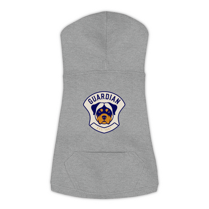 Rottweiler Hoodie — Guardian Patch design in Granite Heather, view 2