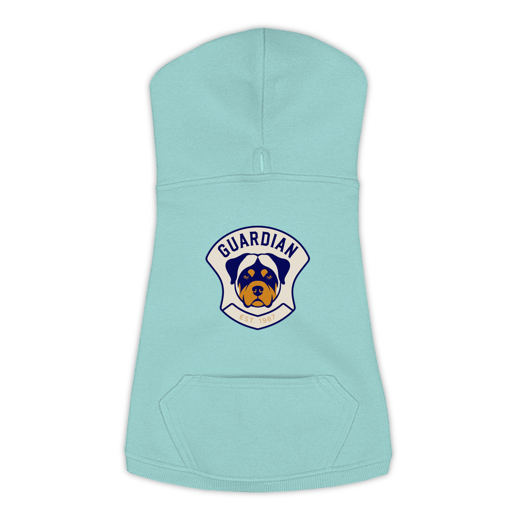 Rottweiler Hoodie — Guardian Patch design in Saltwater, view 2
