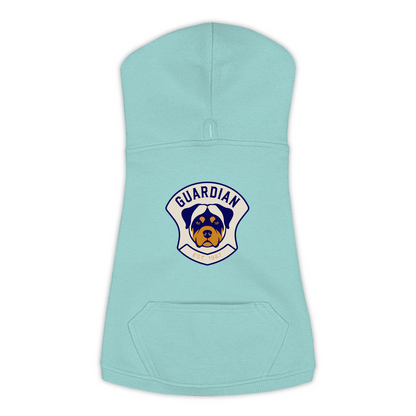Rottweiler Hoodie — Guardian Patch design in Saltwater, view 2
