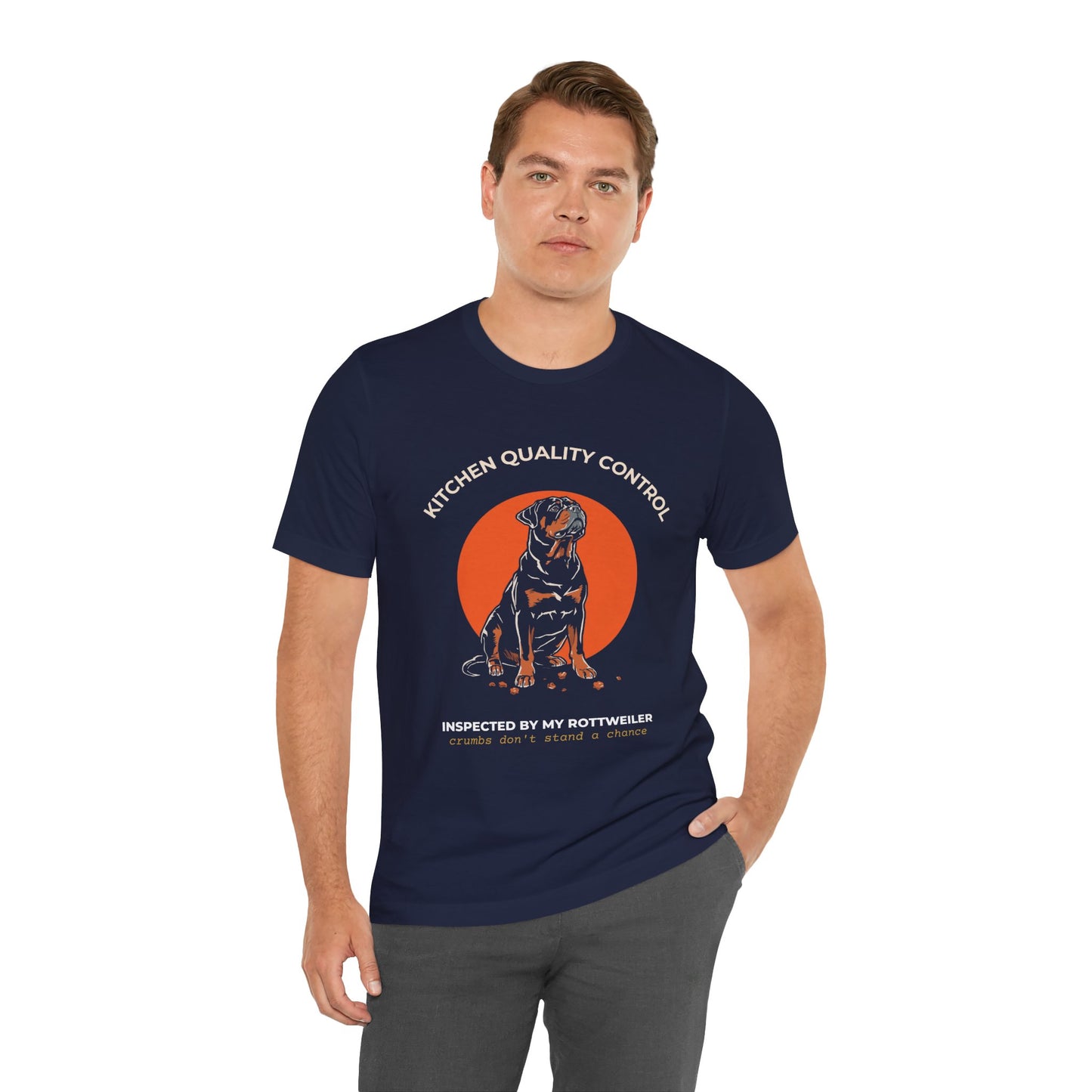 Kitchen Quality Control Rottweiler t-shirt — funny Rottweiler kitchen tee on Bella+Canvas 3001, view 23