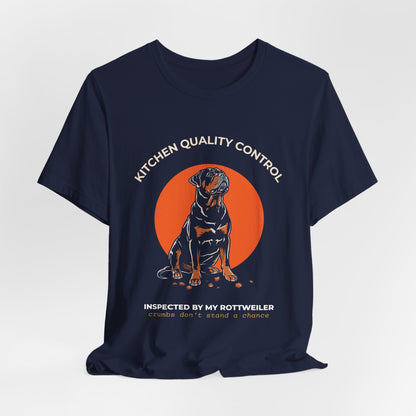 Kitchen Quality Control Rottweiler t-shirt — funny Rottweiler kitchen tee on Bella+Canvas 3001, view 27