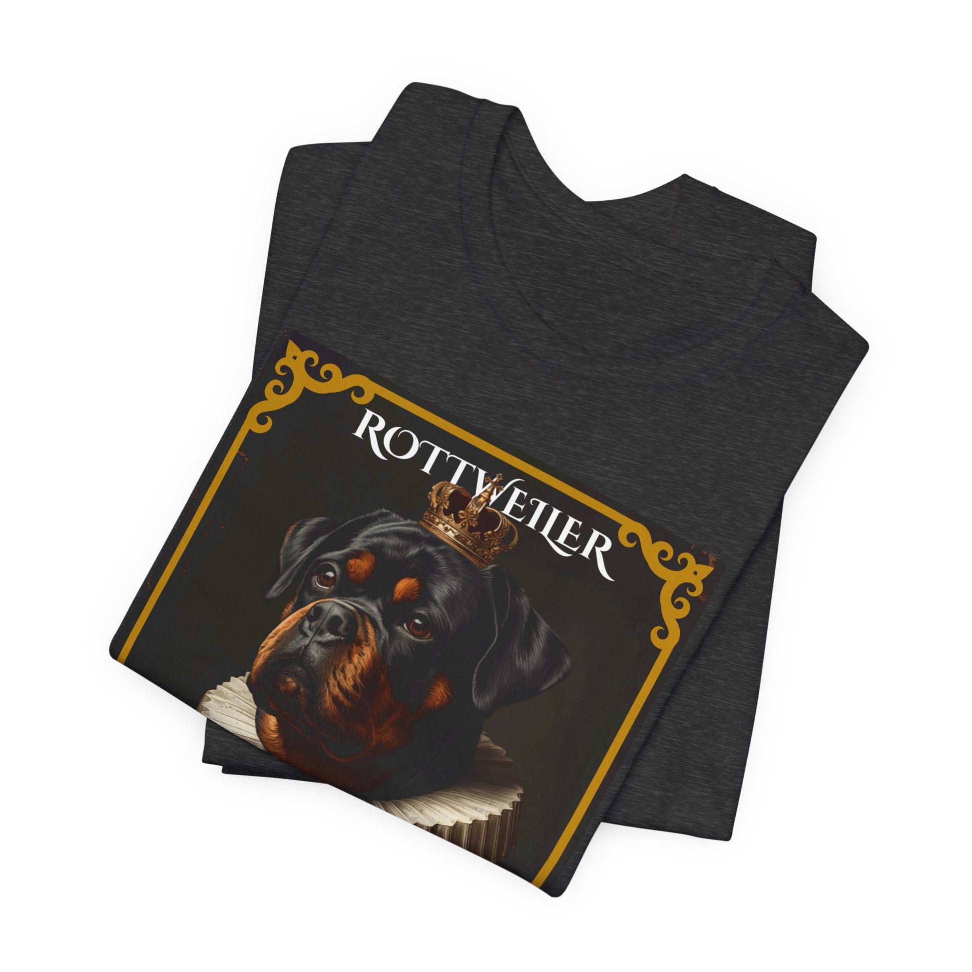 Rottweiler Royal Portrait t-shirt fabric detail close-up