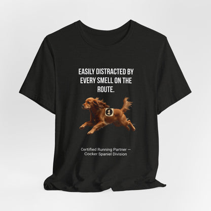 Running Buddy T-Shirt — Funny Cocker Spaniel Unisex Tee