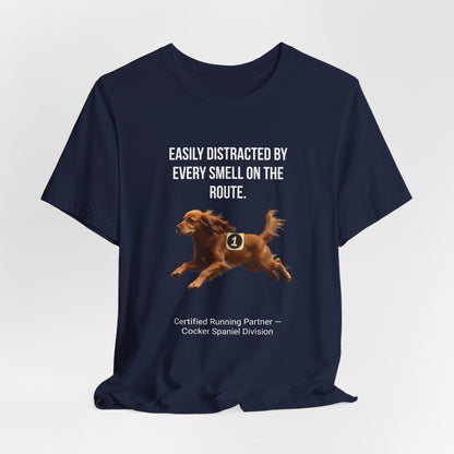Running Buddy T-Shirt — Funny Cocker Spaniel Unisex Tee