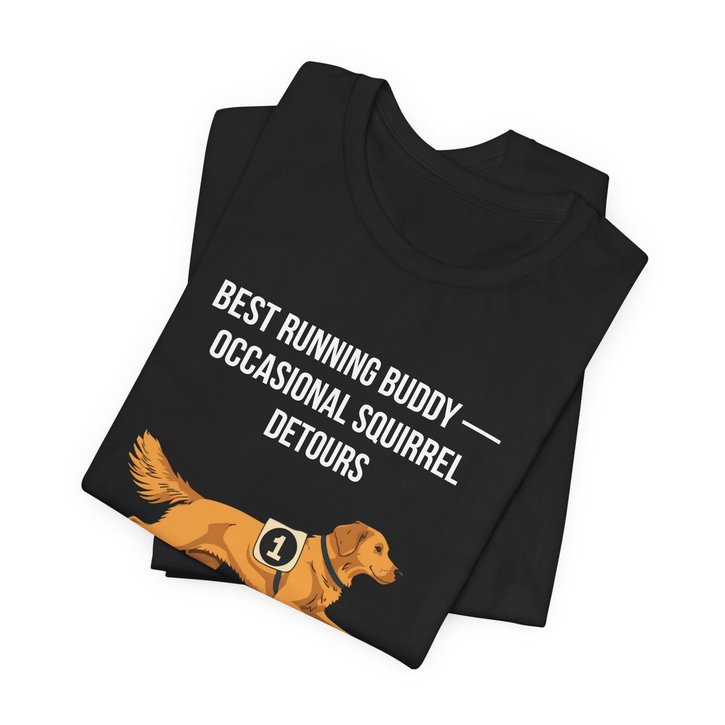 Running Buddy Golden Retriever T-Shirt — Running design, photo 08