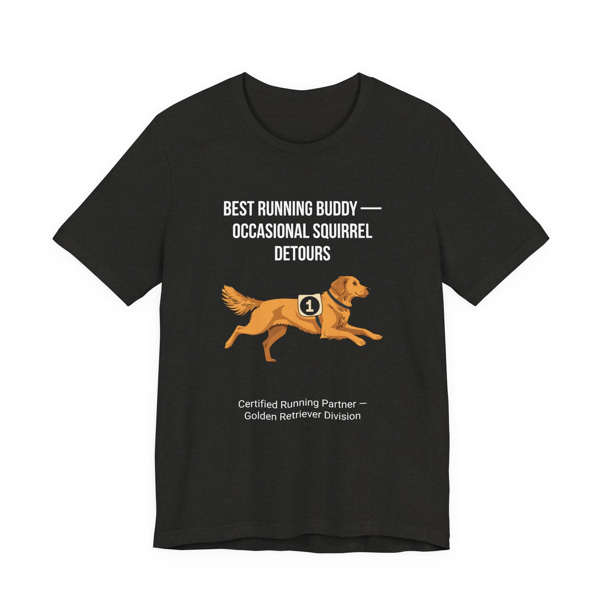 Running Buddy Golden Retriever T-Shirt — Running design, photo 12