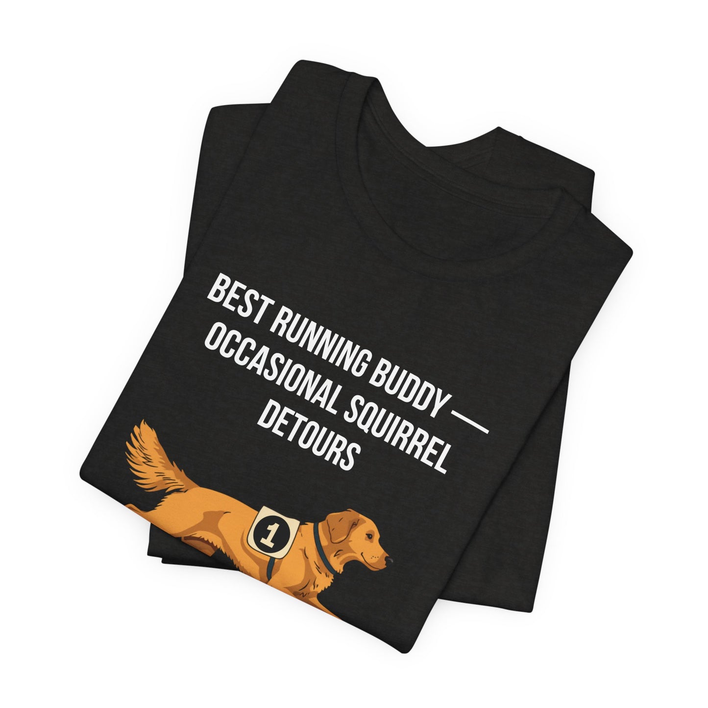 Running Buddy Golden Retriever T-Shirt — Running design, photo 14