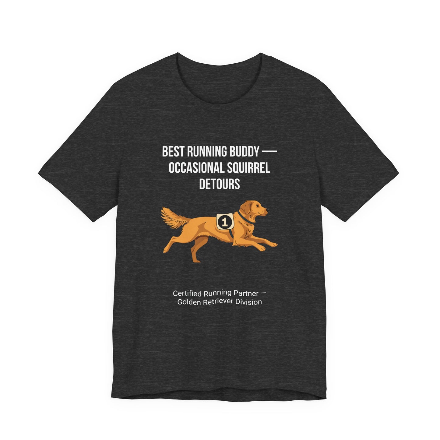Running Buddy Golden Retriever T-Shirt — Running design, photo 18
