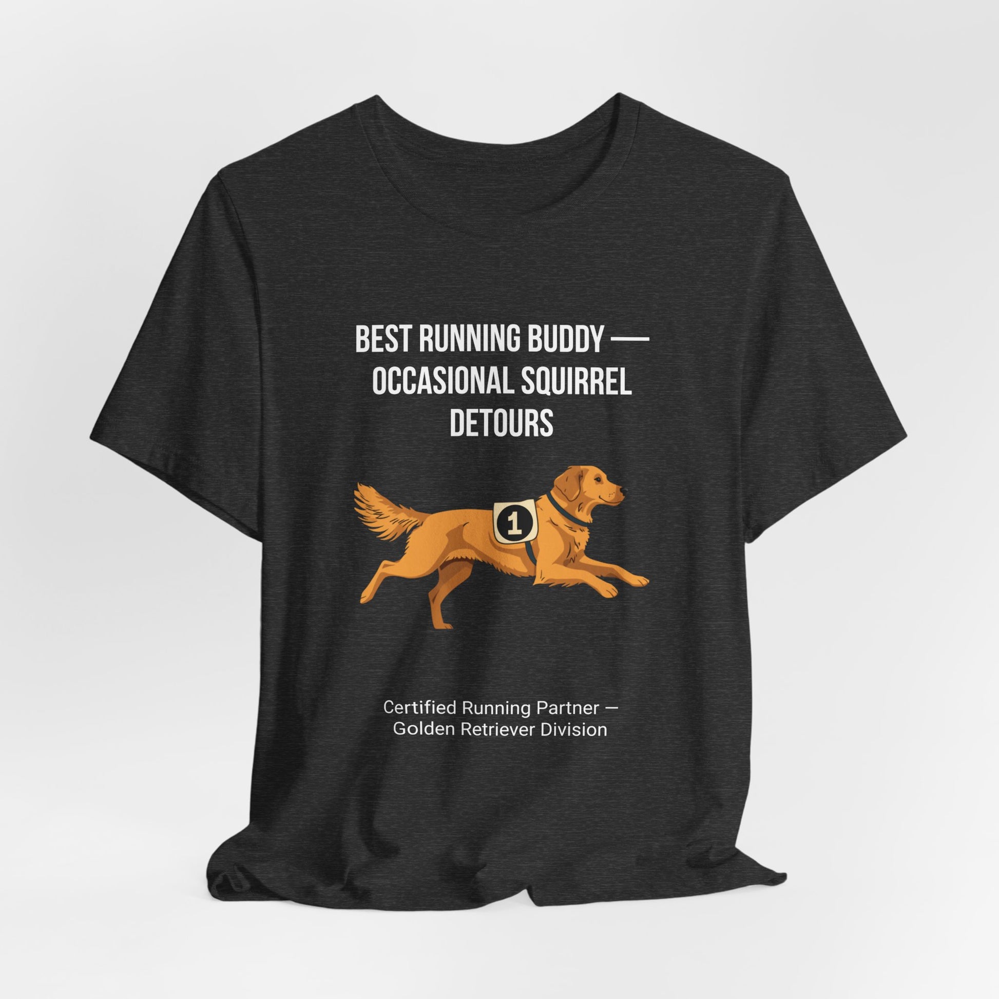 Running Buddy Golden Retriever T-Shirt — Running design, photo 21
