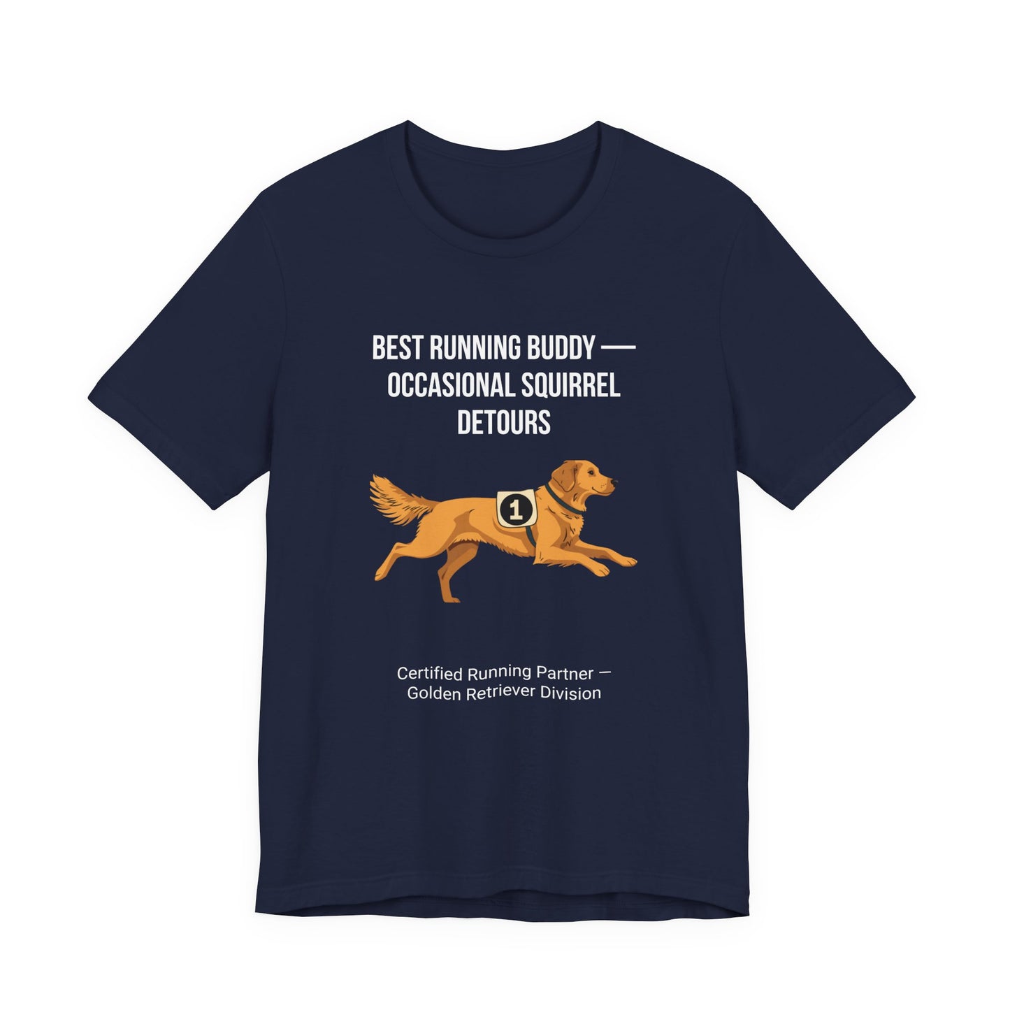 Running Buddy Golden Retriever T-Shirt — Running design, photo 24