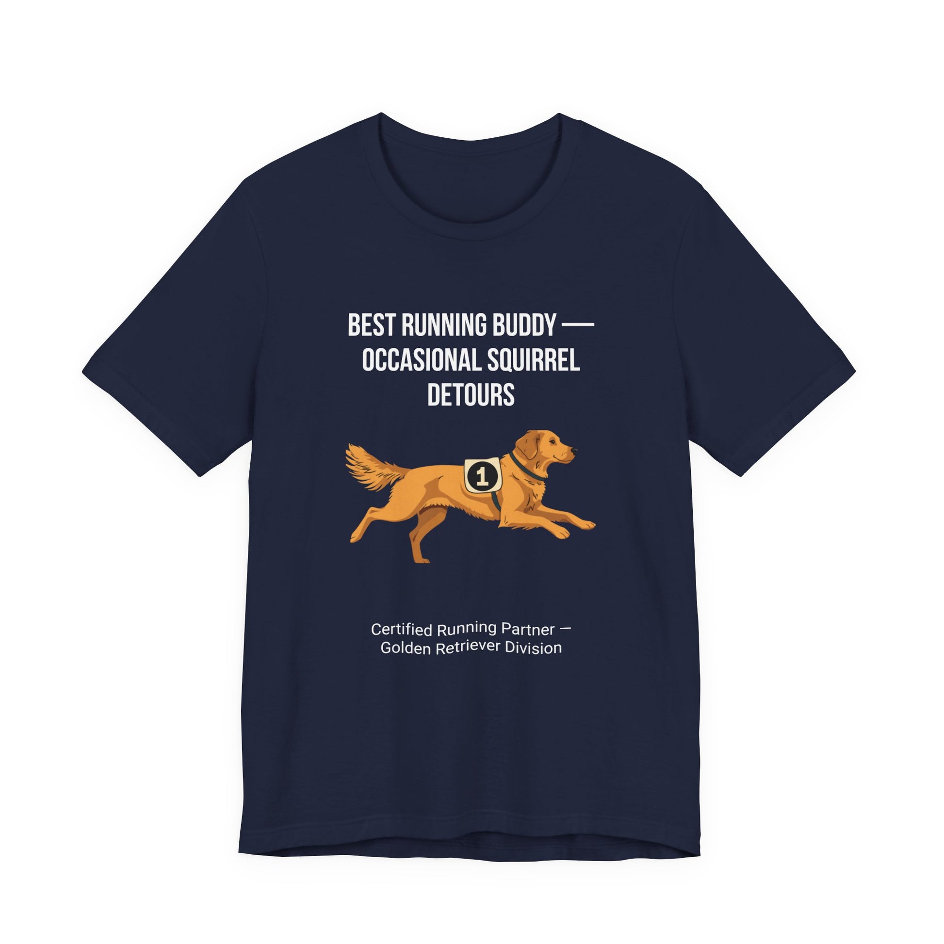 Running Buddy Golden Retriever T-Shirt — Running design, photo 24