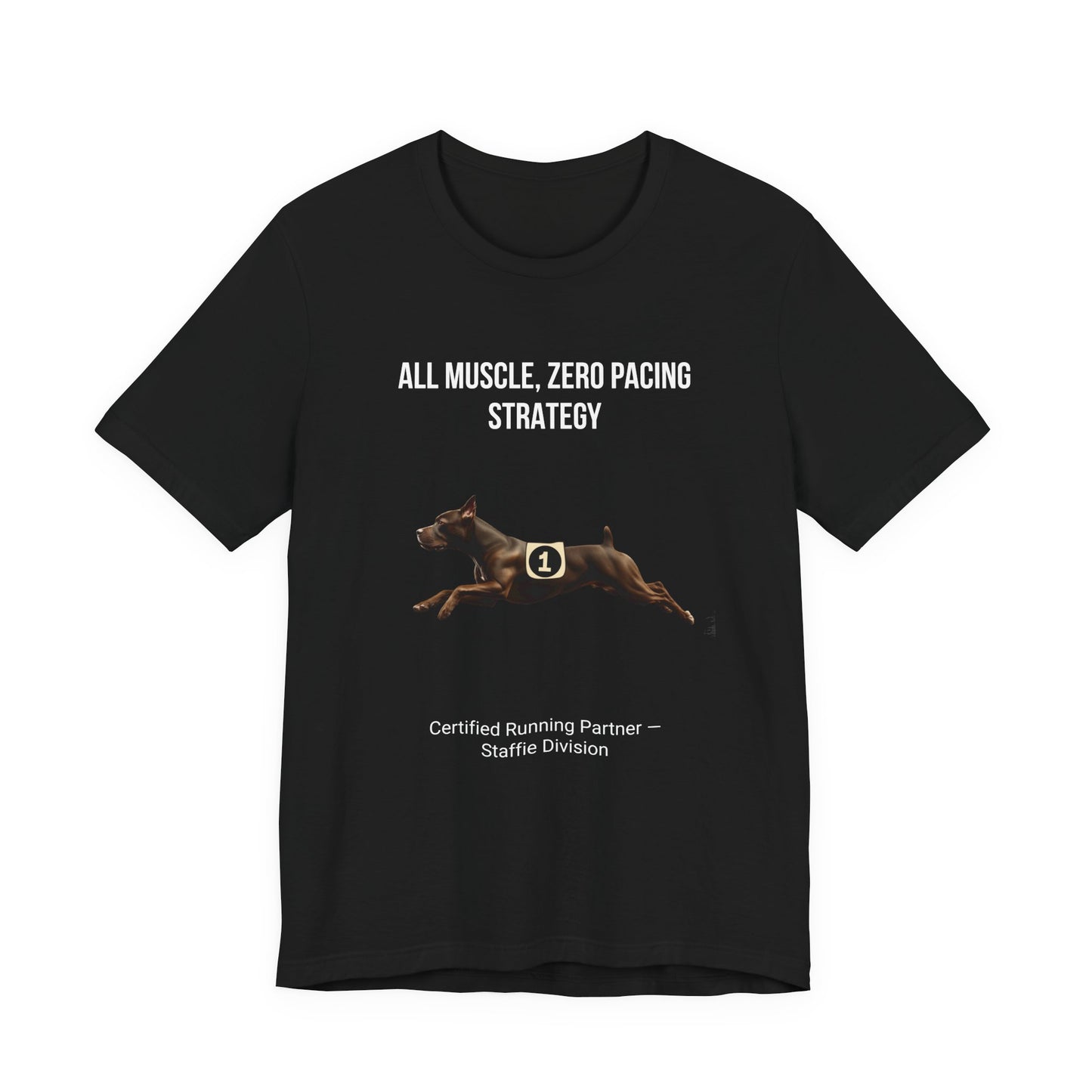 Running Buddy T-Shirt — Funny Staffie Unisex Tee