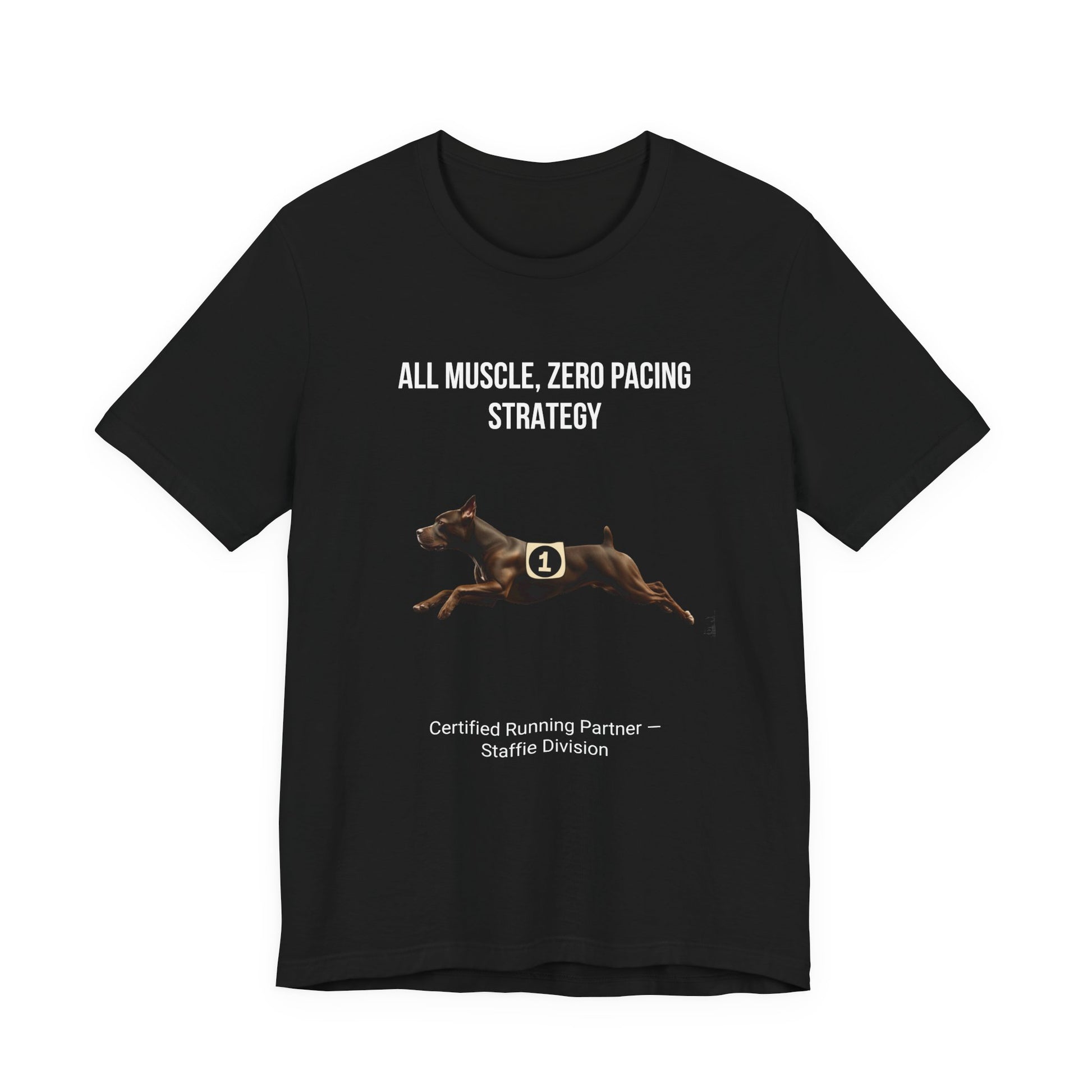Running Buddy T-Shirt — Funny Staffie Unisex Tee