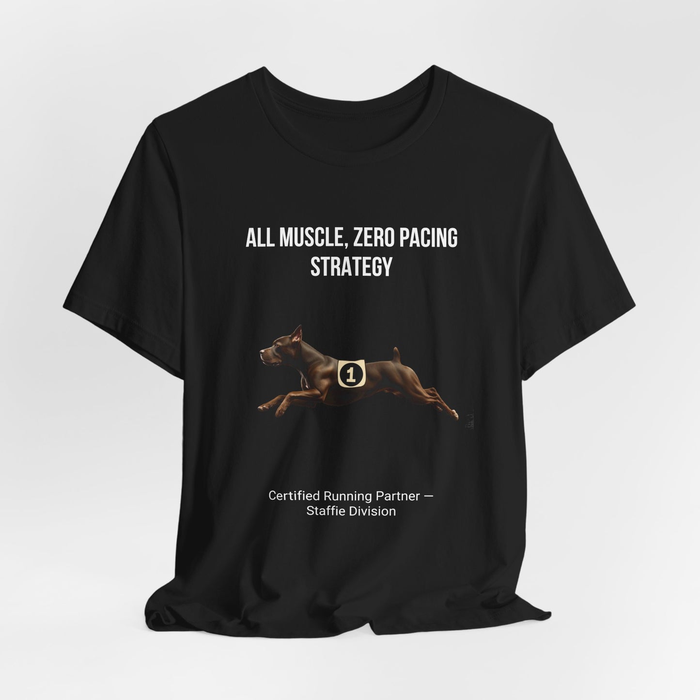 Running Buddy T-Shirt — Funny Staffie Unisex Tee