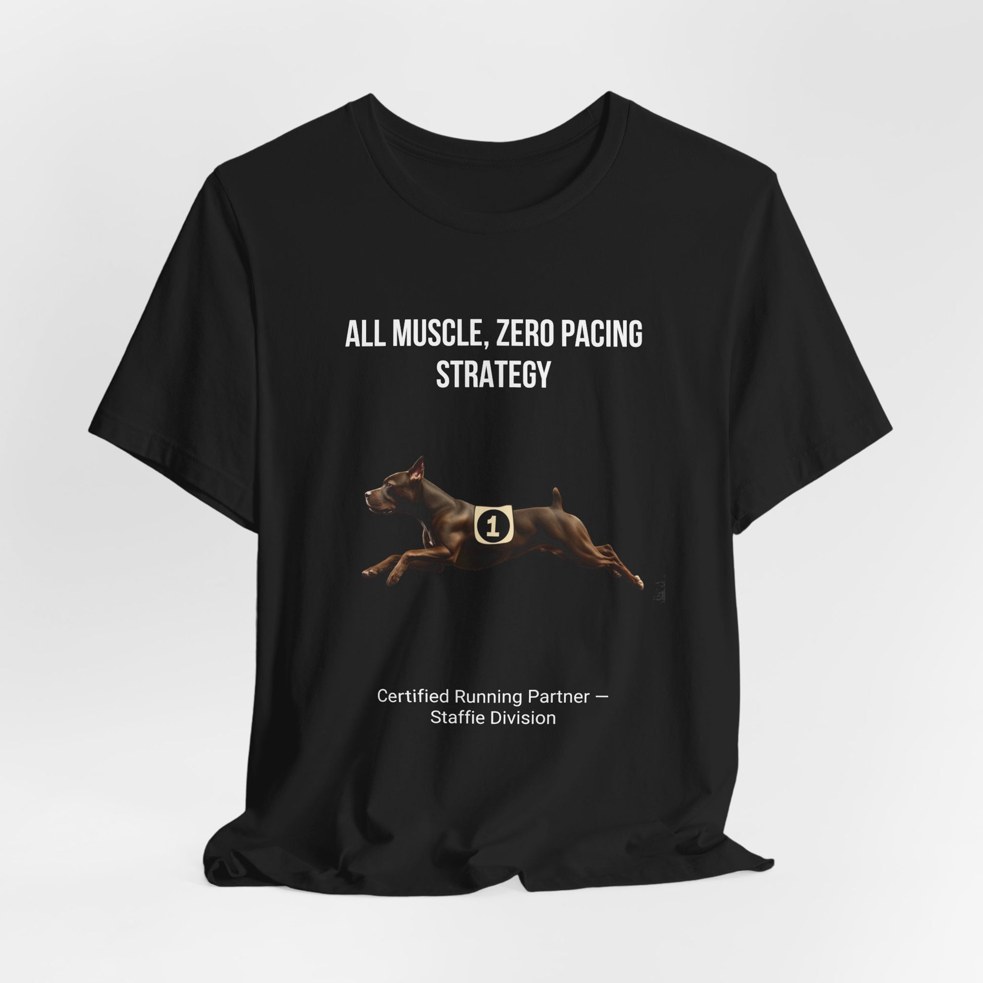 Running Buddy T-Shirt — Funny Staffie Unisex Tee