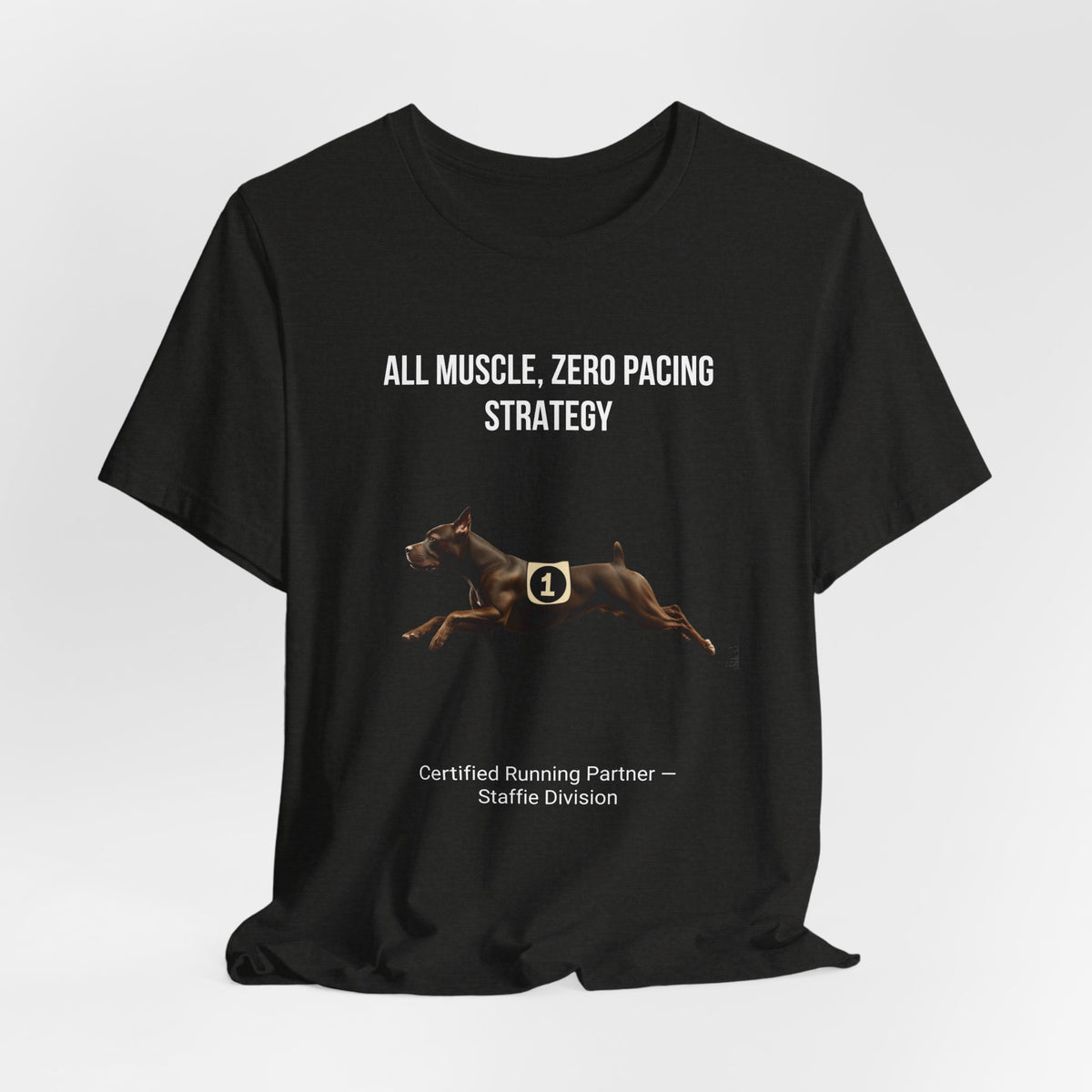 Running Buddy T-Shirt — Funny Staffie Unisex Tee