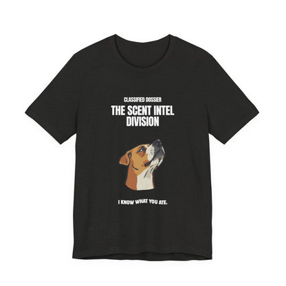 Scent Intel Division funny dog tee – back view