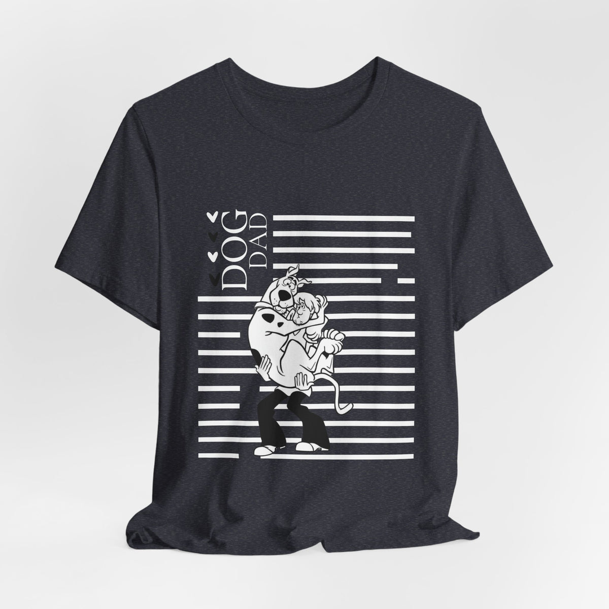 Scooby-Doo Dog Dad T-Shirt dark grey heather worn — Bella+Canvas 3001