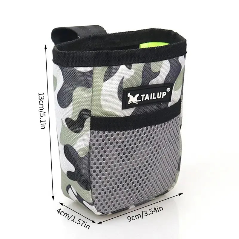 ScoutBag Dog Training Treat Bag — being used on a walk — SniffWaggleNWalk