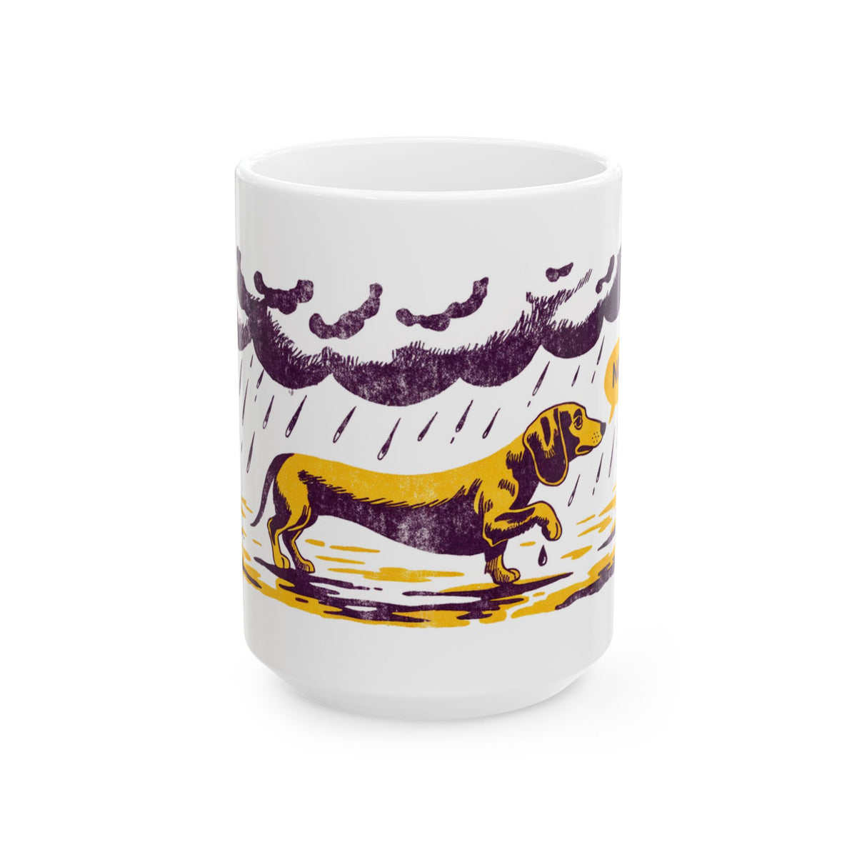 Dachshund ceramic coffee mug, 11oz and 15oz screen print style sausage dog gift - view 2