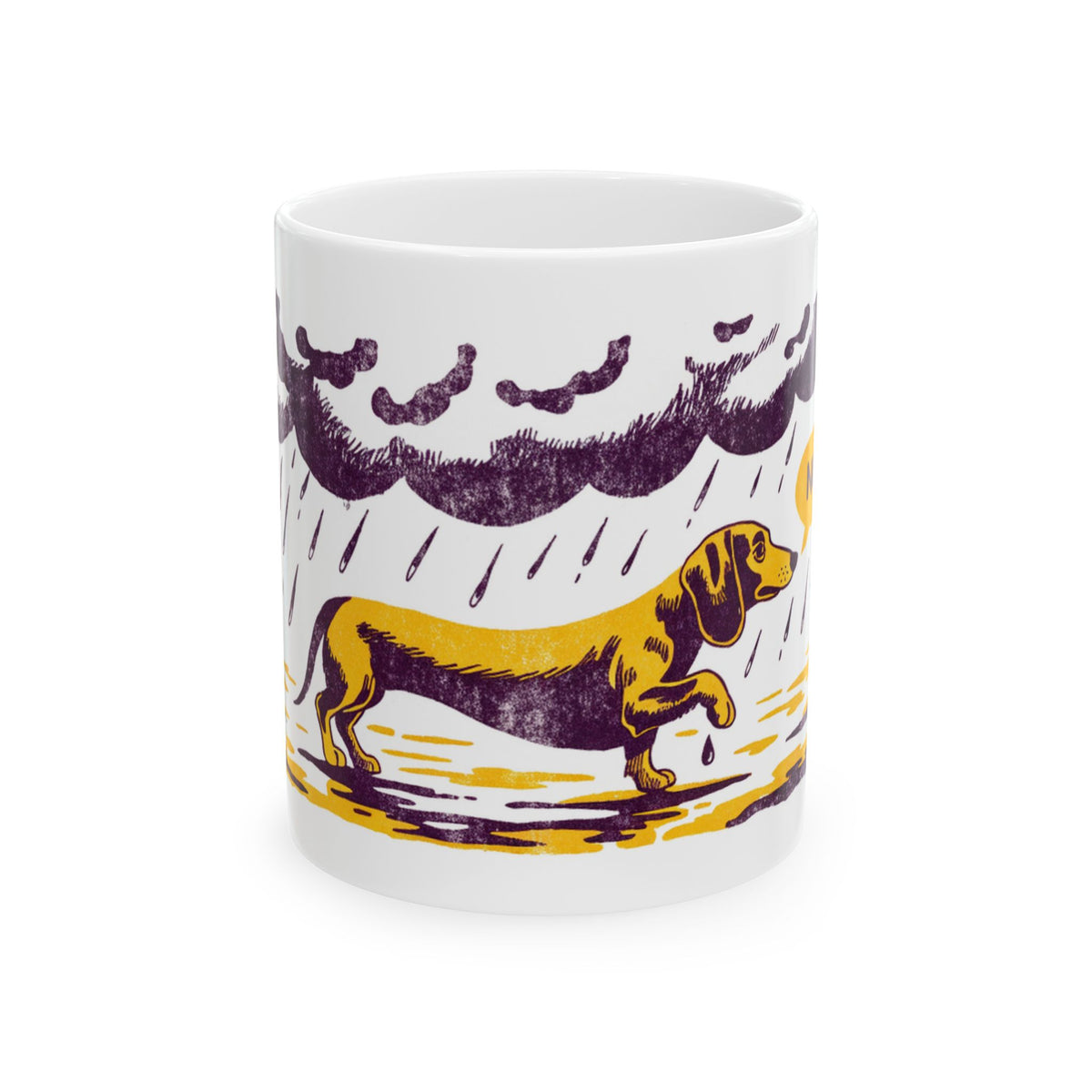 Dachshund ceramic coffee mug, 11oz and 15oz screen print style sausage dog gift - view 3
