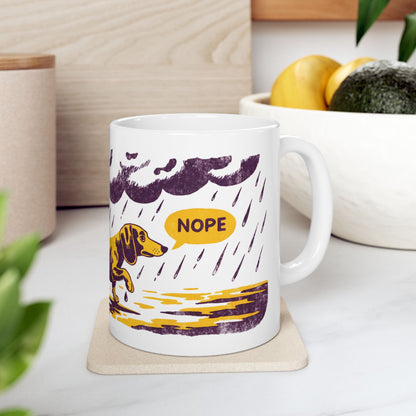 Dachshund ceramic coffee mug, 11oz and 15oz screen print style sausage dog gift - view 10