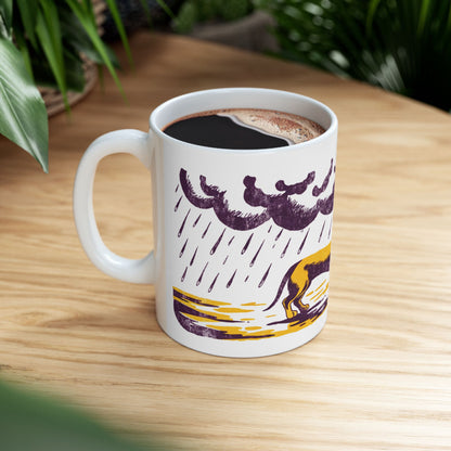 Dachshund ceramic coffee mug, 11oz and 15oz screen print style sausage dog gift - view 11