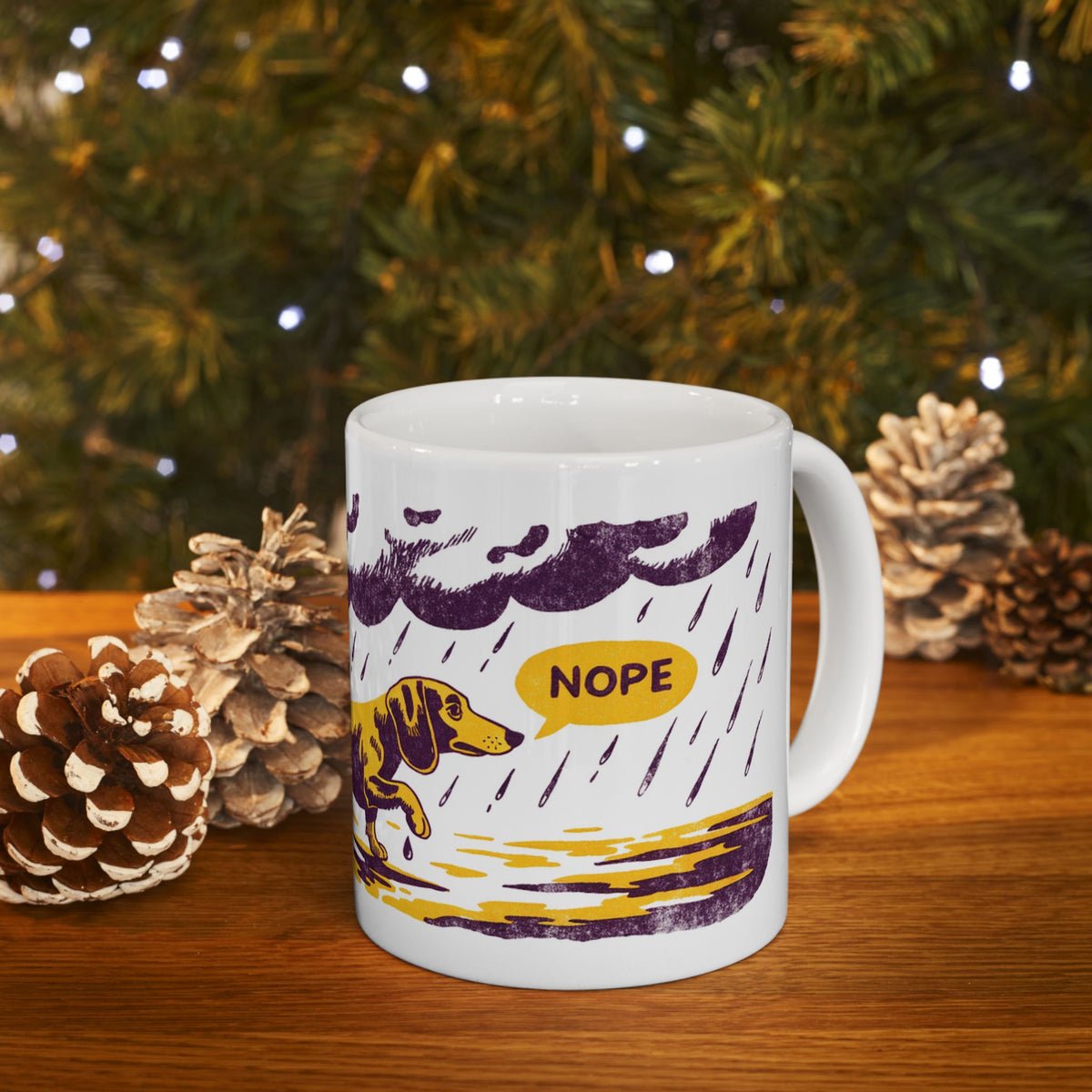 Dachshund ceramic coffee mug, 11oz and 15oz screen print style sausage dog gift - view 12