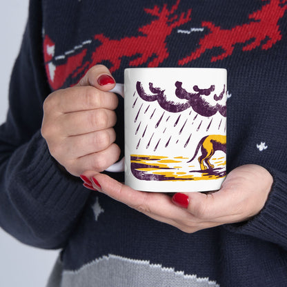 Dachshund ceramic coffee mug, 11oz and 15oz screen print style sausage dog gift - view 13