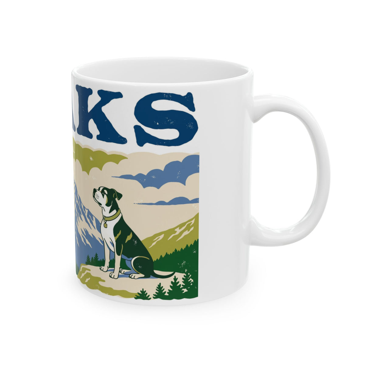 Staffie ceramic coffee mug, 11oz and 15oz screen print staffy gift - view 6