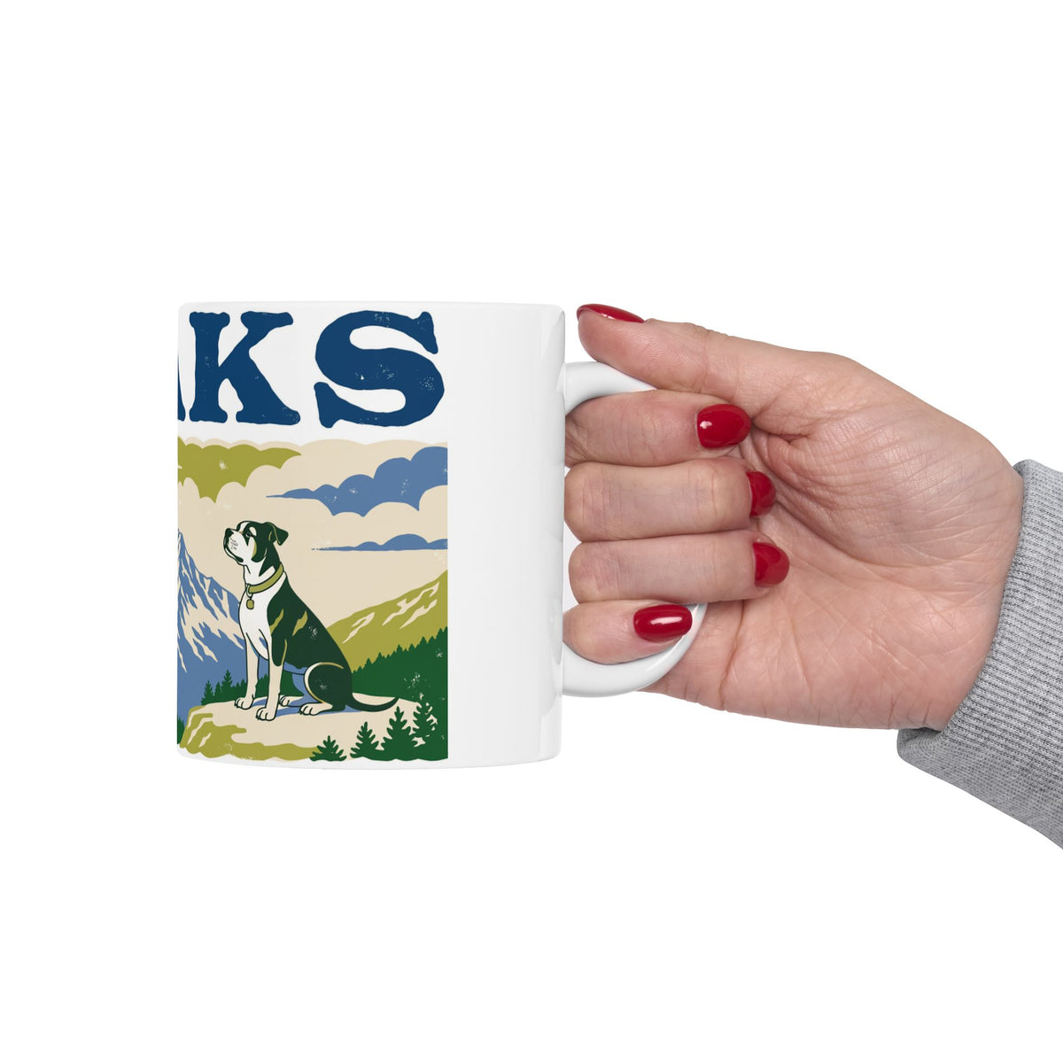 Staffie ceramic coffee mug, 11oz and 15oz screen print staffy gift - view 14