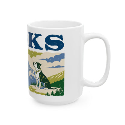 Staffie ceramic coffee mug, 11oz and 15oz screen print staffy gift - view 17