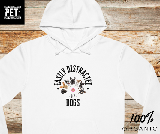 EASILY DISTRACTED BY DOGS Unisex Drummer Hoodie - Sniff Waggle And Walk