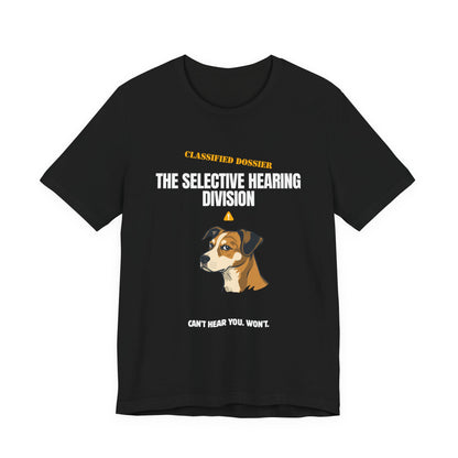 Selective Hearing Division dog t-shirt back view