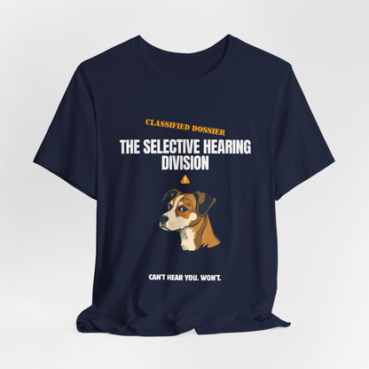 Selective Hearing Division dog t-shirt full length back